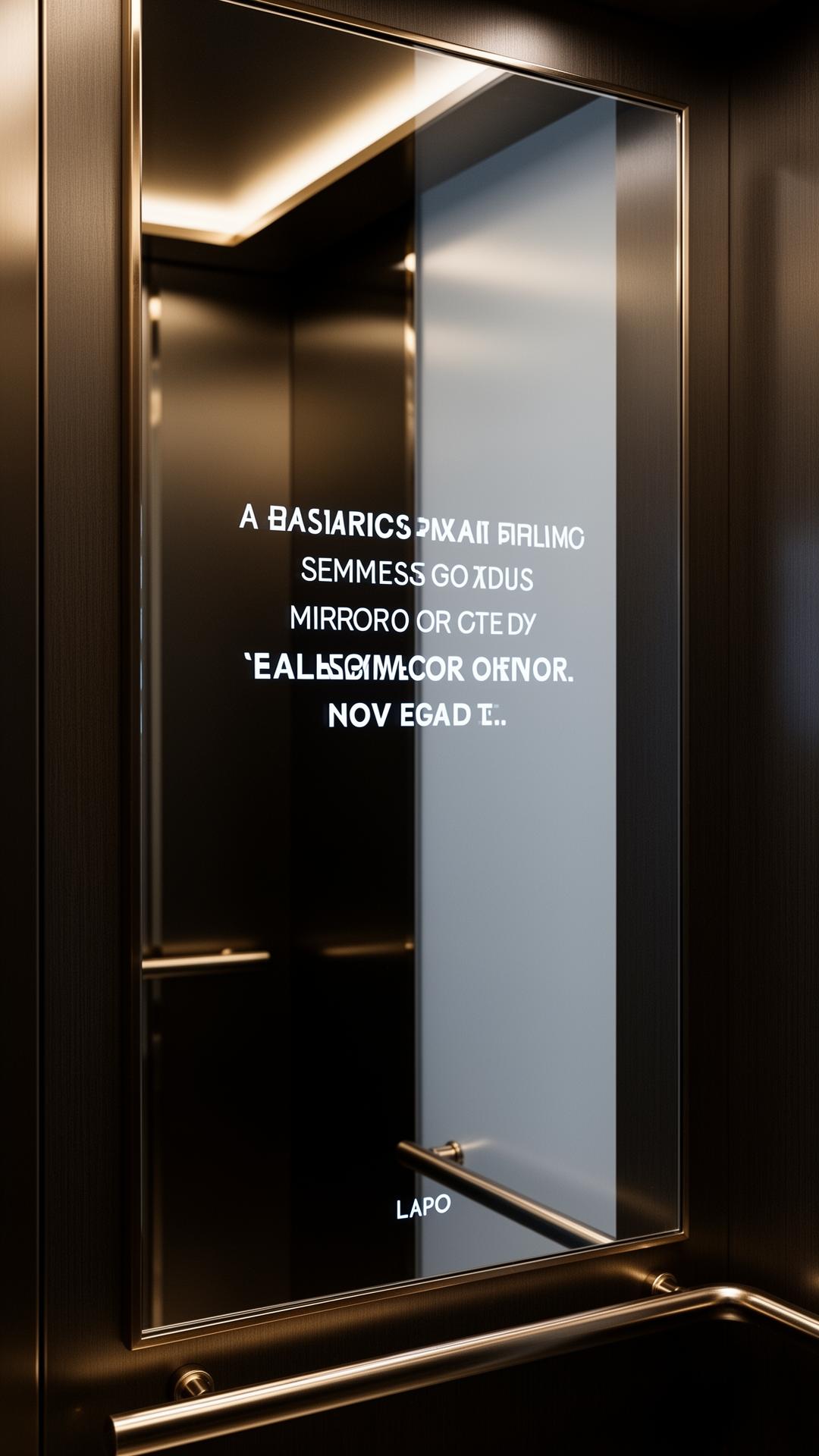Detail of a NAALA smart mirror in an elevator
